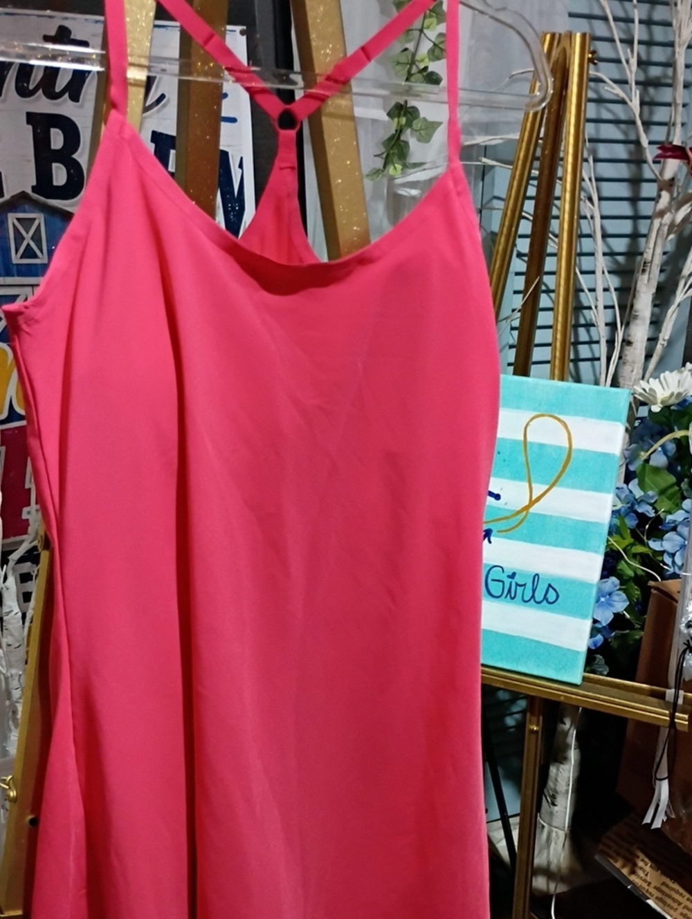 Outdoor Voices Hot Pink Racerback Athletic Pickleball Tennis Dress With Shorts